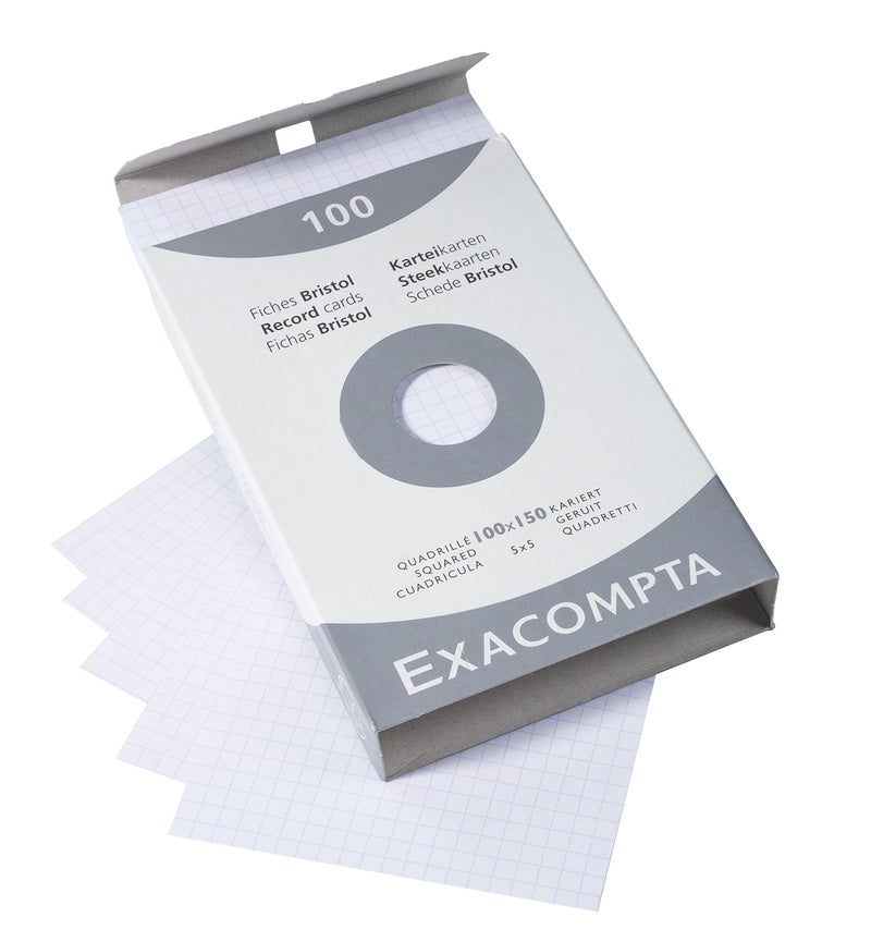 Exacompta - Ref 13202E - Bristol Squared Board for Printing (Pack of 100) - 100 x 150mm in Size, 205gsm Card, Compatible with Printers - Suitable for Exam Revision & Notes - White - Image 3
